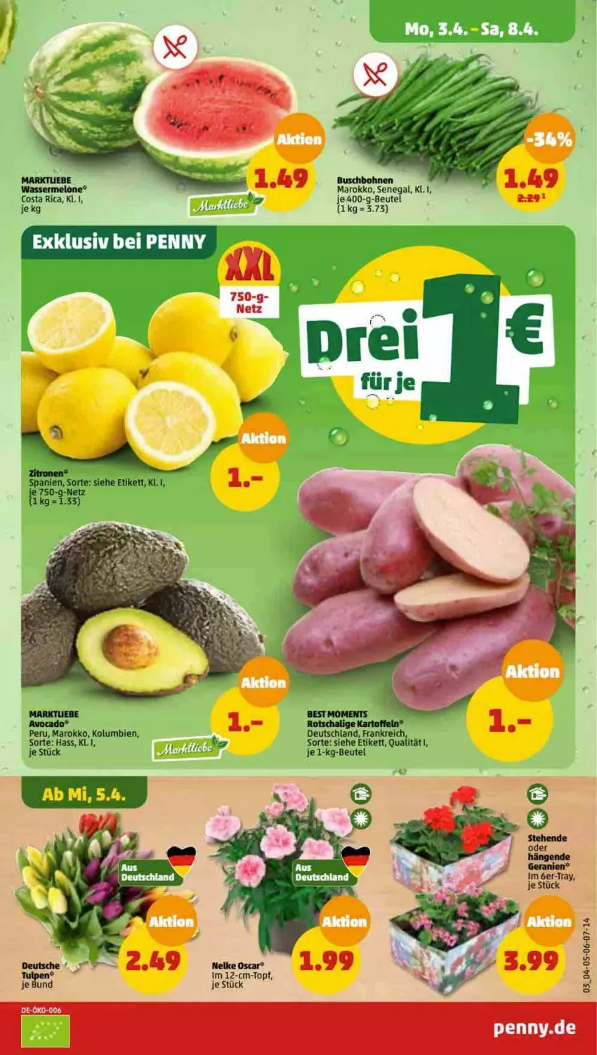 Aktueller Prospekt Penny - Prospekte - von 03.04 bis 08.04.2023 - strona 3 - produkty: beutel, melone, Ti, topf, wasser, wassermelone