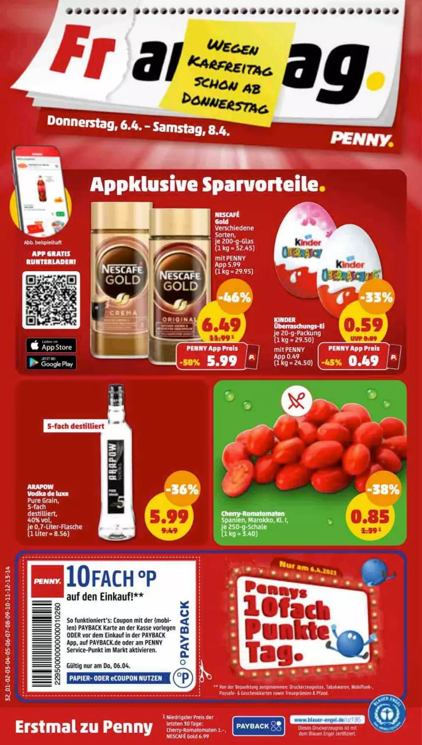 Aktueller Prospekt Penny - Prospekte - von 03.04 bis 08.04.2023 - strona 32 - produkty: coupon, eis, payback, reis, Schal, Schale, Ti, tomate, tomaten