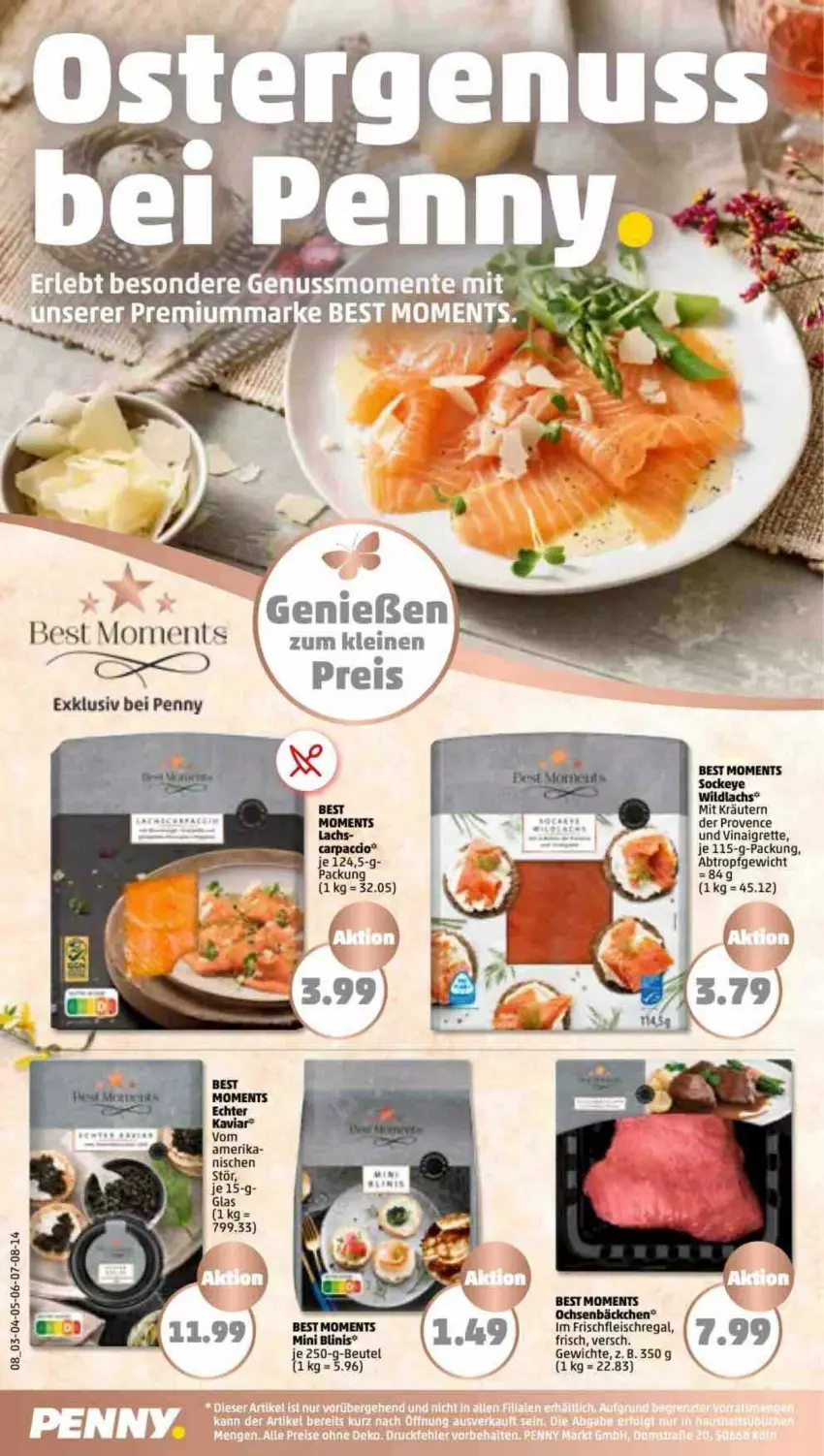 Aktueller Prospekt Penny - Prospekte - von 03.04 bis 08.04.2023 - strona 8 - produkty: beutel, Blinis, eis, Engel, fleisch, kräuter, kräutern, lachs, regal, reis, Wild, wildlachs