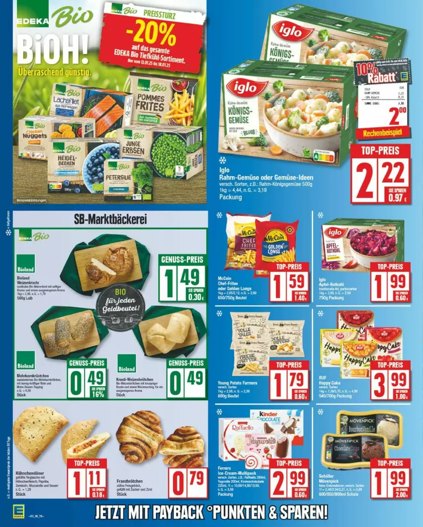 Aktueller Prospekt Edeka - Prospekte - von 13.01 bis 18.01.2025 - strona 10 - produkty: beere, beeren, bio, brötchen, eis, erbsen, nuggets, nuss, petersilie, rahm-gemüse, reis, Schöller, Tasche, tee, Ti