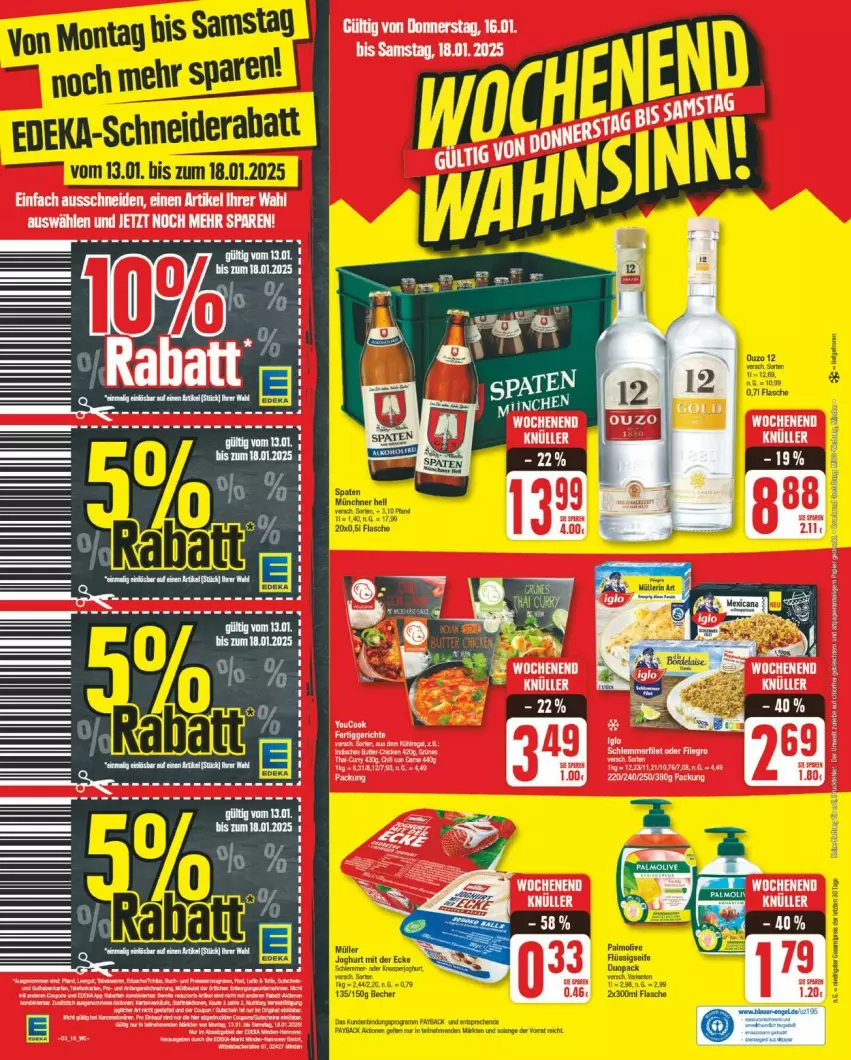 Aktueller Prospekt Edeka - Prospekte - von 13.01 bis 18.01.2025 - strona 20 - produkty: filegro, filet, iglo, schlemmerfilet, Ti