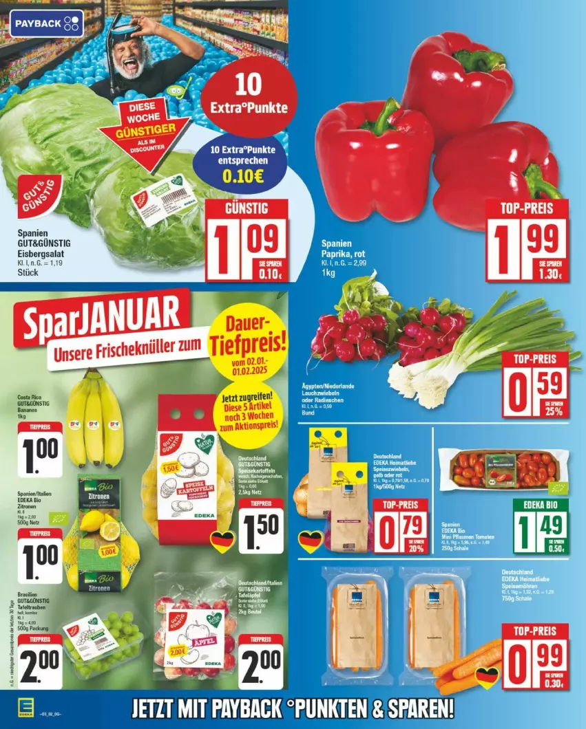 Aktueller Prospekt Edeka - Prospekte - von 13.01 bis 18.01.2025 - strona 6 - produkty: aktionspreis, auer, eis, eisbergsalat, reifen, reis, salat, Ti, tiefpreis