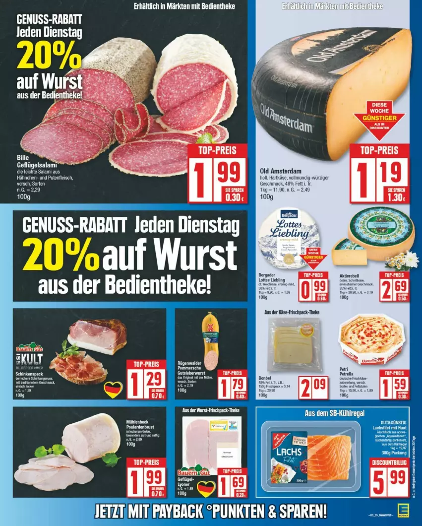 Aktueller Prospekt Edeka - Prospekte - von 13.01 bis 18.01.2025 - strona 9 - produkty: Geflügel, hartkäse, Käse, mac, nuss, Old Amsterdam, payback, salami, Speck, Ti