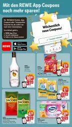 Gazetka promocyjna Rewe - Prospekte - Gazetka - ważna od 09.09 do 09.09.2023 - strona 3 - produkty: bohne, bohnen, bohnenkaffee, chips, coupon, coupons, cracker, crunchips, eis, gemahlener bohnenkaffee, jacobs, kaffee, kokos, likör, lorenz, lorenz crunchips, Malibu, Meister, meisterröstung, nuss, papier, paprika, pasta, payback, Rauch, reis, smartphone, Ti, toilettenpapier, zewa