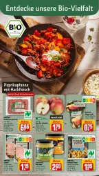 Gazetka promocyjna Rewe - Prospekte - Gazetka - ważna od 09.09 do 09.09.2023 - strona 4 - produkty: backofen, Becher, bio, decke, eis, fleisch, hackfleisch, hackfleisch gemischt, lyoner, mango, Ofen, paprika, pfanne, pommes, Pommes Frites, rewe bio, rezept, rezepte, rind, Schal, Schale, schwein, suppe, tafeläpfel, Ti, wein, Yo