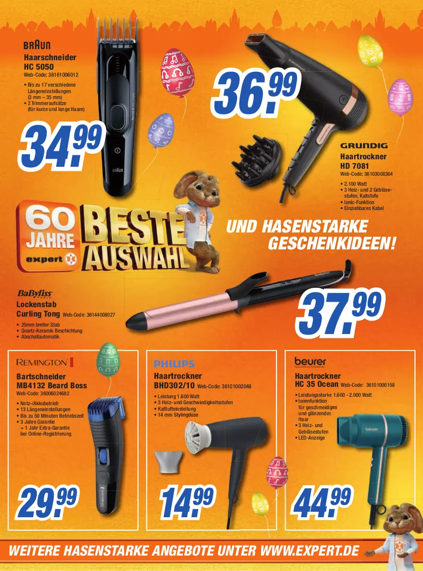 Aktueller Prospekt Expert Aalen - Prospekte - von 06.04 bis 12.04.2022 - strona 23 - produkty: akku, angebot, angebote, auto, bartschneider, boss, Brei, eis, haarschneider, haartrockner, Lockenstab, Schal, Ti, Trockner