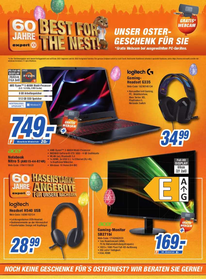 Aktueller Prospekt Expert Aalen - Prospekte - von 06.04 bis 12.04.2022 - strona 4 - produkty: bügel, Cif, eis, elle, ente, erde, geforce, gin, gtx, hardware, HDMI, Headset, kopfhörer, lays, Mobiltelefone, monitor, nintendo, Nintendo Switch, notebook, nvidia, PlayStation, PlayStation 5, ryzen, Spezi, ssd, telefon, Ti, usb, Xbox, Xbox Series X