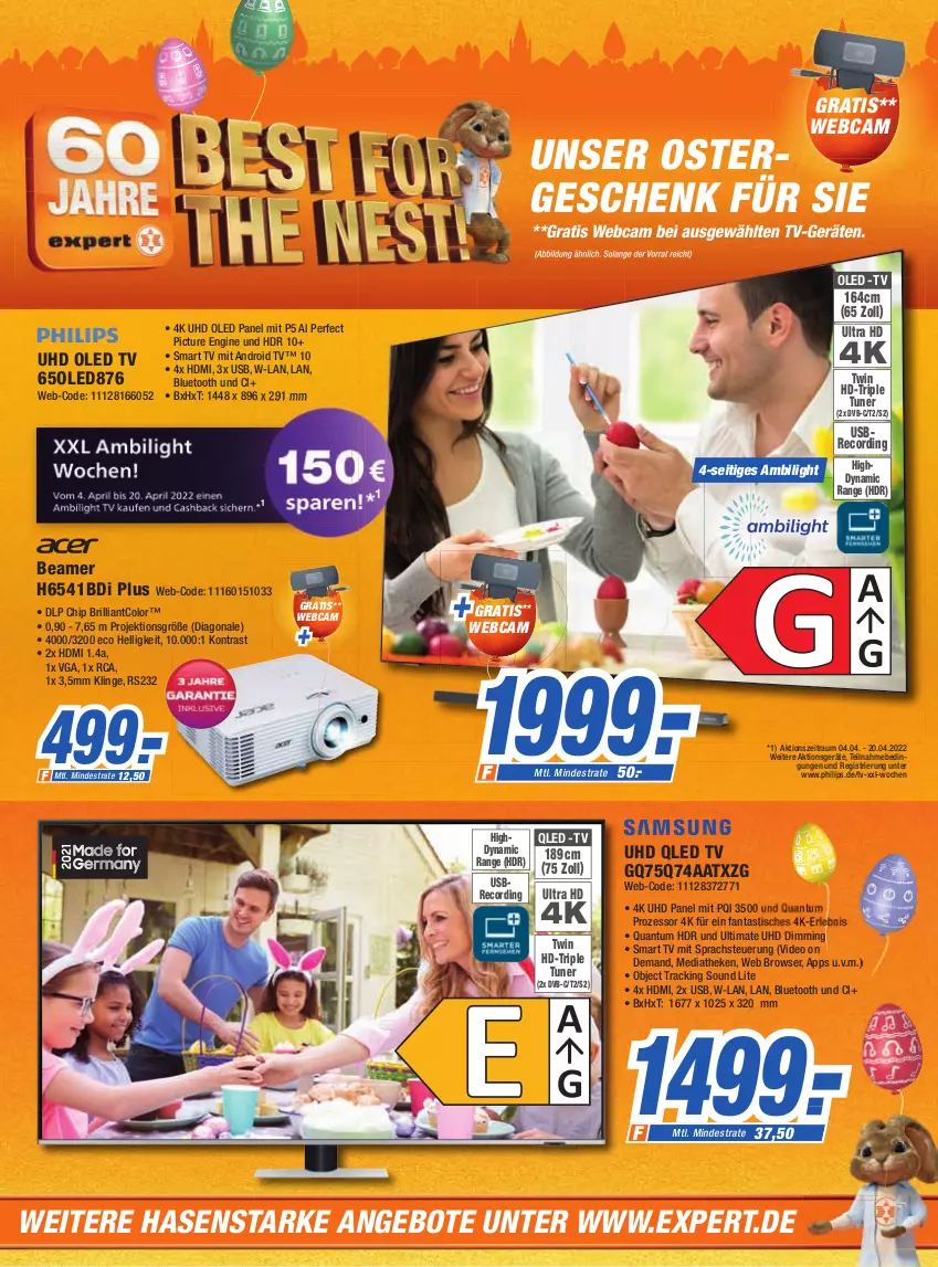 Aktueller Prospekt Expert Aalen - Prospekte - von 06.04 bis 12.04.2022 - strona 9 - produkty: Android TV, angebot, angebote, asti, deo, dvb, fanta, gin, HDMI, led tv, oled tv, Oled-TV, Philips, qled, qled-tv, smart tv, Ti, tisch, tuner, uhd, usb