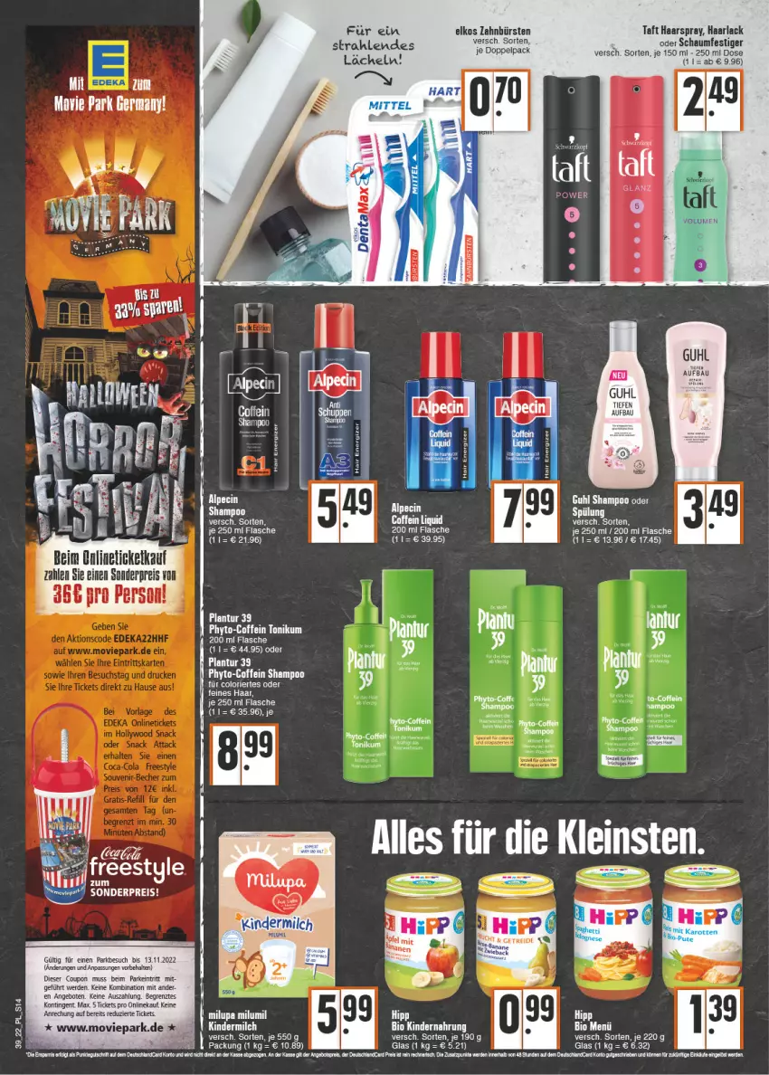 Aktueller Prospekt E Center - Angebote der Woche - von 26.09 bis 01.10.2022 - strona 14 - produkty: alpecin, angebot, angebote, arla, auer, Bau, bett, bio, bürste, bürsten, cin, coffein, coupon, eis, elkos, energizer, ente, erde, flasche, Guhl, Haarlack, haarspray, Kinder, Kindernahrung, lack, mac, oder schaumfestiger, reis, rel, schaumfestiger, shampoo, Surf, Taft, tee, Ti, zahnbürste, zahnbürsten, ZTE