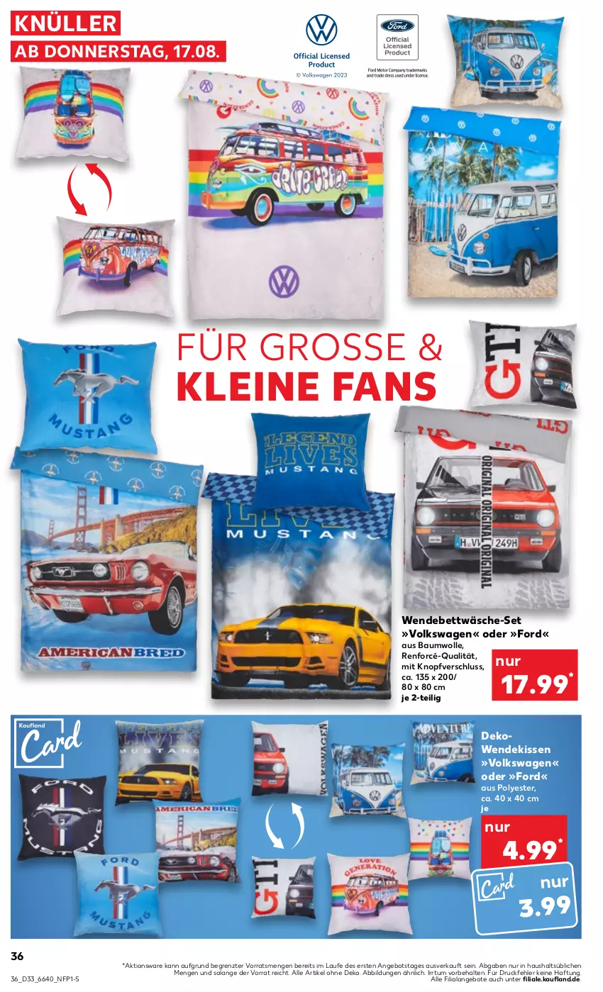 Aktueller Prospekt Kaufland - Prospekt - von 17.08 bis 23.08.2023 - strona 36 - produkty: angebot, angebote, Bau, baumwolle, bett, bettwäsche, kissen, leine, Ti, wendebettwäsche, wolle, ZTE