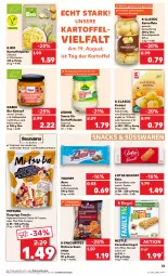 Gazetka promocyjna Kaufland - Prospekt - Gazetka - ważna od 23.08 do 23.08.2023 - strona 33 - produkty: angebot, angebote, beutel, bio, biscoff, cerealien, chili, chips, cin, eintopf, elle, erbsen, erdnuss, gewürz, karamell, kartoffel, kartoffeln, Kartoffelpüree, kartoffelsalat, keks, kichererbsen, Knödel, kochbeutel, kräuter, kräutern, küche, Küchen, Kühne, lion, milch, Mode, nesquik, nestlé, nuss, paprika, Popp, püree, riegel, rum, salat, sauce, schoko, schokolade, Semmel, snack, snacks, süsswaren, Ti, tisch, topf, vollmilch