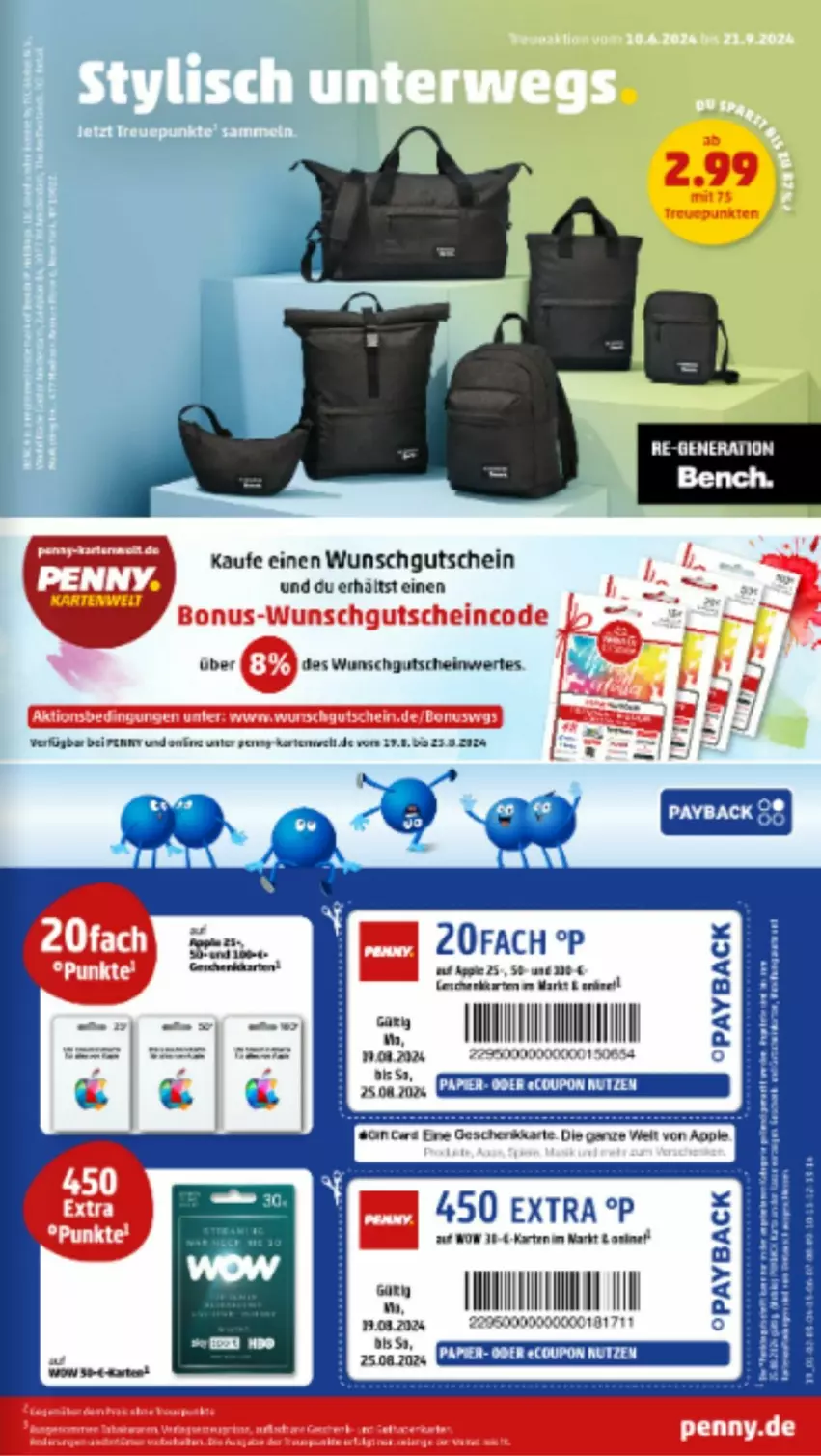 Aktueller Prospekt Penny - Prospekte - von 19.08 bis 24.08.2024 - strona 13 - produkty: coupon, Germ, gutschein, papier, payback, Ti