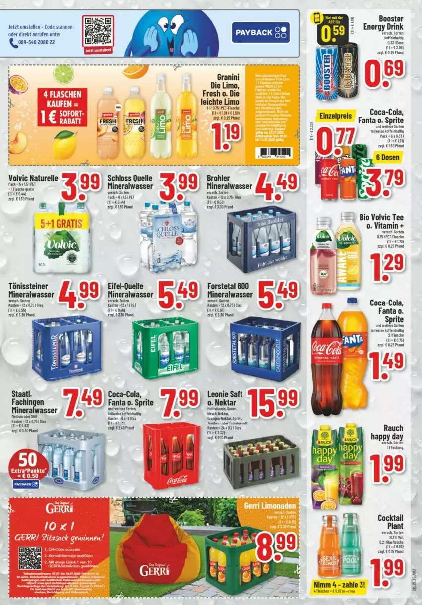 Aktueller Prospekt Trinkgut - Prospekte - von 06.07 bis 12.07.2025 - strona 3 - produkty: Alwa, bio, coca-cola, cocktail, cola, drink, eis, elle, energy drink, fanta, fisch, fische, flasche, Forstetal, granini, granini die limo, Happy Day, limo, mineralwasser, natur, Nektar, pet-flasche, Rauch, reis, rel, saft, sprite, steiner, tee, Ti, vita, volvic, wasser