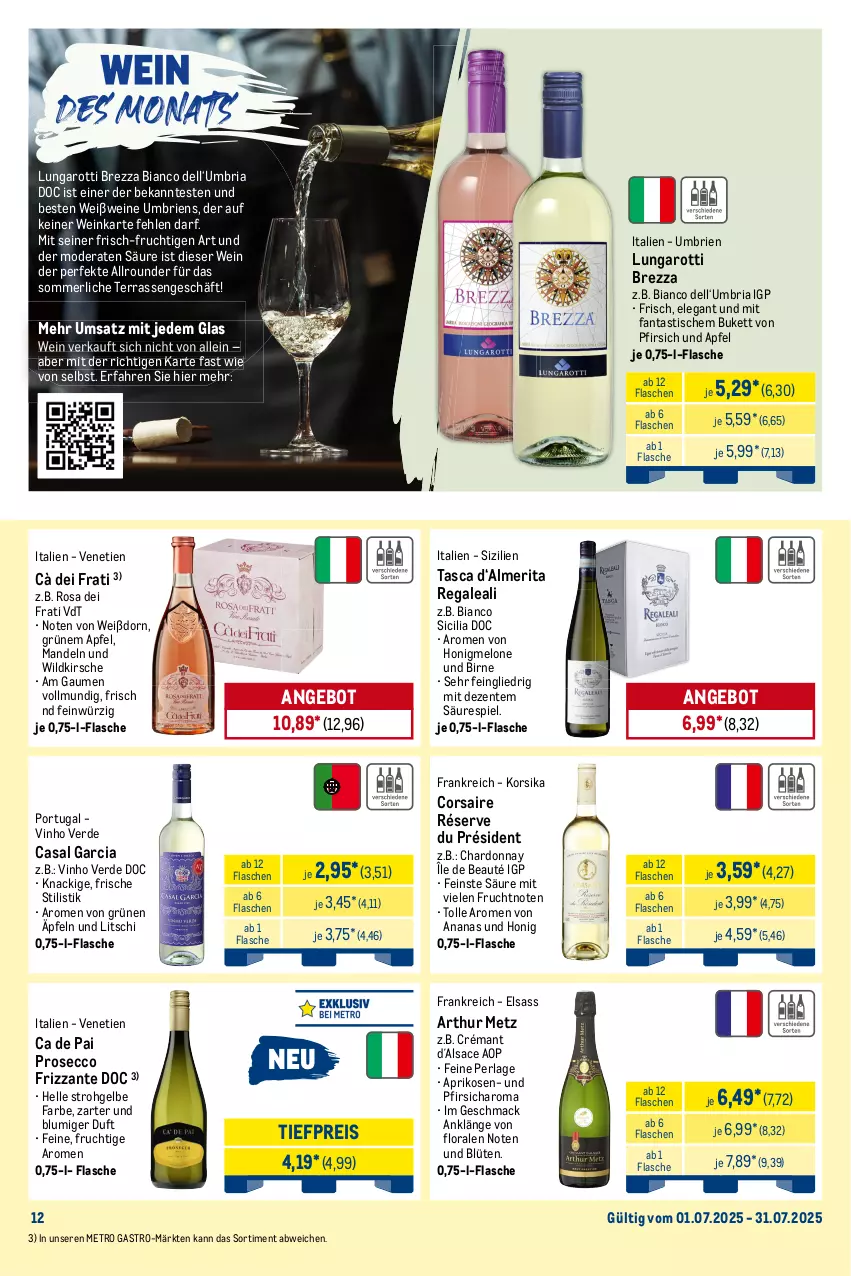 Aktueller Prospekt Metro - Monats-Menü - von 01.07 bis 31.07.2025 - strona 12 - produkty: ananas, angebot, apfel, aprikose, aprikosen, asti, beutel, Blüte, brie, casal garcia, chardonnay, Corsaire, decke, dell, ecco, eis, eiswürfel, elle, ente, erde, fanta, flasche, frizzante, frucht, früchte, früchten, garnier, honig, honigmelone, kirsch, kirsche, La Gioiosa, limo, mac, mandel, mandeln, melone, merl, Metro, metro gastro, Mode, perla, pfirsich, prosecco, regal, reis, Ria, sac, Sprudel, Ti, tiefpreis, tisch, vinho verde, wasser, wein, weine, Weißwein, Wild, würfel, zitrone, zitronen