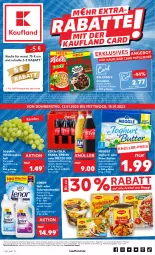 Gazetka promocyjna Kaufland - Gazetka - ważna od 18.01 do 18.01.2023 - strona 1 - produkty: angebot, angebote, butter, cerealien, coca-cola, cola, colorwaschmittel, coupon, coupons, eis, erde, fanta, gutschein, joghur, joghurt, kellogg's, kerze, lenor, maggi, meggle, Mezzo Mix, nuss, Pods, rabatt-coupon, reis, sprite, Sushi, tafeltrauben, Tasche, taschen, Tchibo, telefon, Ti, trauben, waschmittel, ZTE