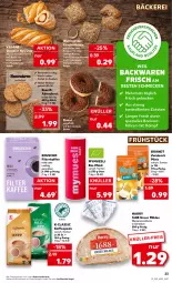 Gazetka promocyjna Kaufland - Gazetka - ważna od 18.01 do 18.01.2023 - strona 23 - produkty: angebot, angebote, backwaren, ball, bio, blume, blumen, brandt, brot, brötchen, chia, Donut, eduscho, eis, elle, erbsen, filterkaffee, geback, hafer, hot dog, kaffee, kaffeepads, Meister, müsli, Plunder, rum, saft, schoko, schokolade, sonnenblume, sonnenblumen, Sonnenblumenkerne, sonnenblumenkernen, Spezi, Ti, trolli, weizenmischbrot, würstchen