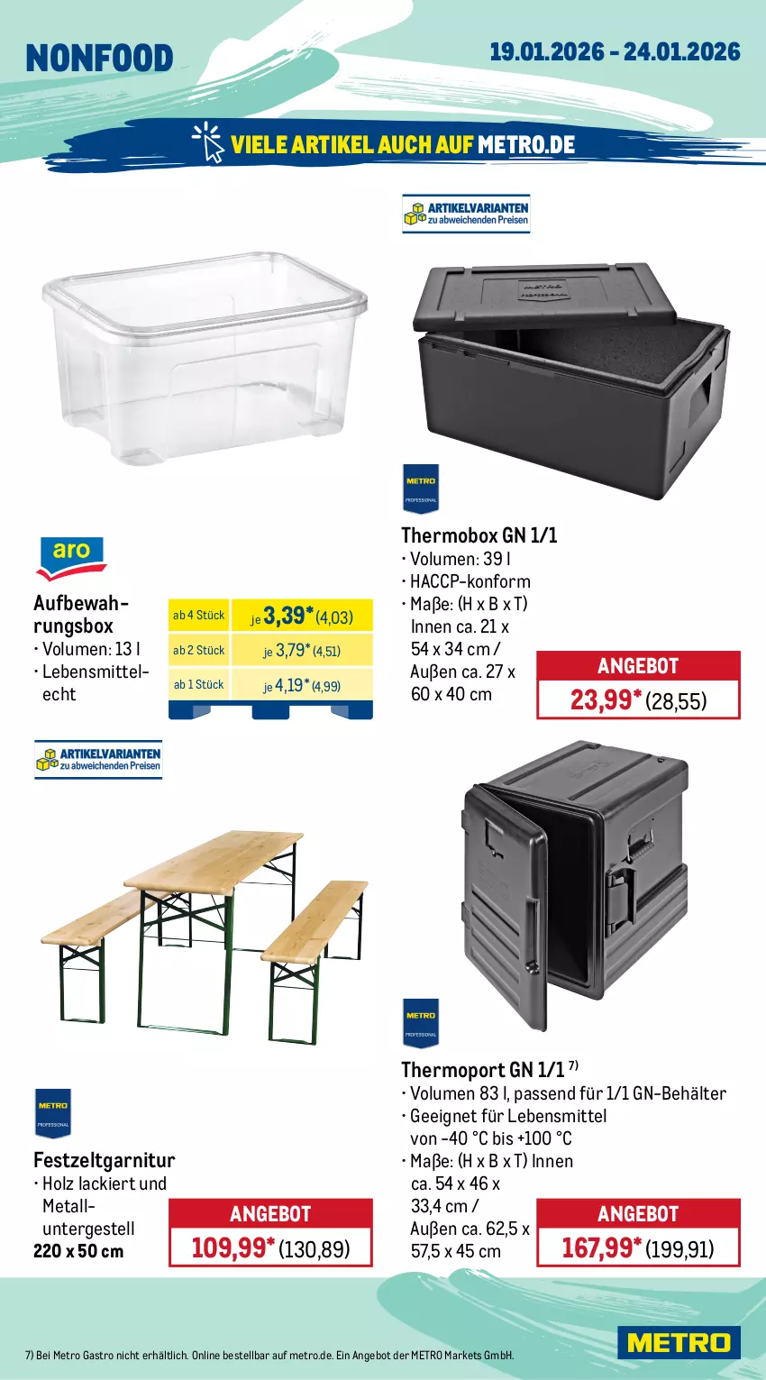 Aktueller Prospekt Metro - Wochen-Angebote Gastro - von 19.01 bis 24.01.2026 - strona 21 - produkty: ACC, angebot, aufbewahrungsbox, Behälter, garnitur, Holz, lack, lebensmittel, Metro, metro gastro, Ti, Zelt