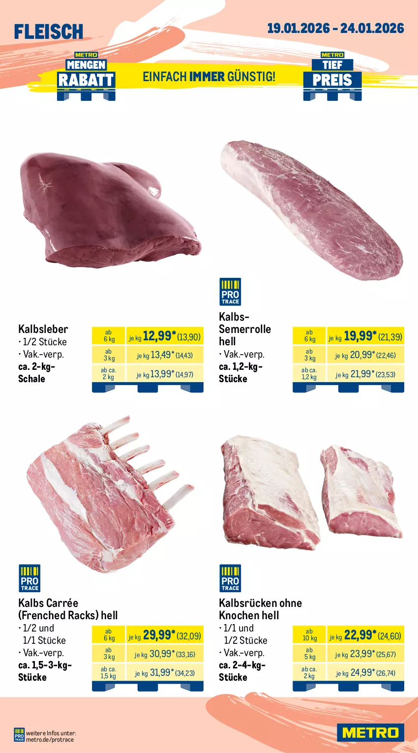 Aktueller Prospekt Metro - Wochen-Angebote Gastro - von 19.01 bis 24.01.2026 - strona 4 - produkty: beutel, Brei, eis, elle, fleisch, gewürz, hähnchenbrust, Kalbfleisch, Kalbsleber, kotelett, küche, lamm, lammkotelett, Metro, Mode, nuss, reifen, rel, rind, rindfleisch, Schal, Schale, schnitten, Spezi, Ti, tisch, truthahn, würfel