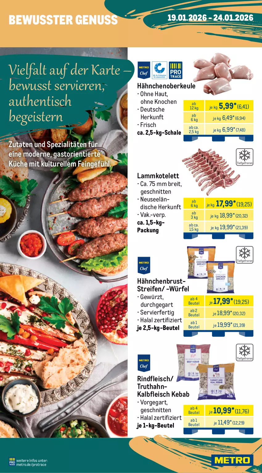 Aktueller Prospekt Metro - Wochen-Angebote Gastro - von 19.01 bis 24.01.2026 - strona 5 - produkty: beutel, Brei, eis, elle, fleisch, gewürz, hähnchenbrust, Kalbfleisch, Kalbsleber, kotelett, küche, lamm, lammkotelett, Metro, Mode, nuss, reifen, rel, rind, rindfleisch, Schal, Schale, schnitten, Spezi, Ti, tisch, truthahn, würfel