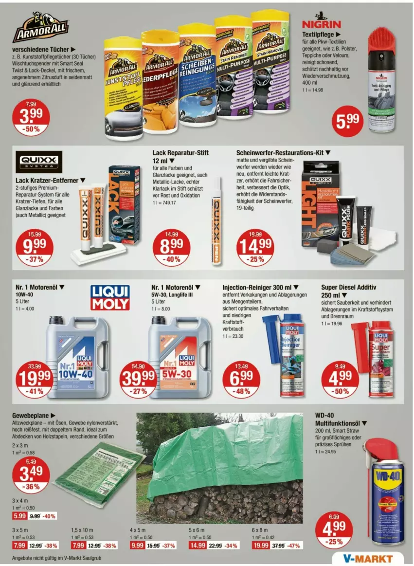 Aktueller Prospekt Vmarkt - Prospekte - von 22.05 bis 28.05.2025 - strona 17 - produkty: angebot, angebote, arla, decke, Deckel, Diesel, ente, erde, kraft, lack, Lacke, LG, longlife, motorenöl, Nigrin, Rauch, reiniger, teppich, teppiche, Ti, tuc, tücher