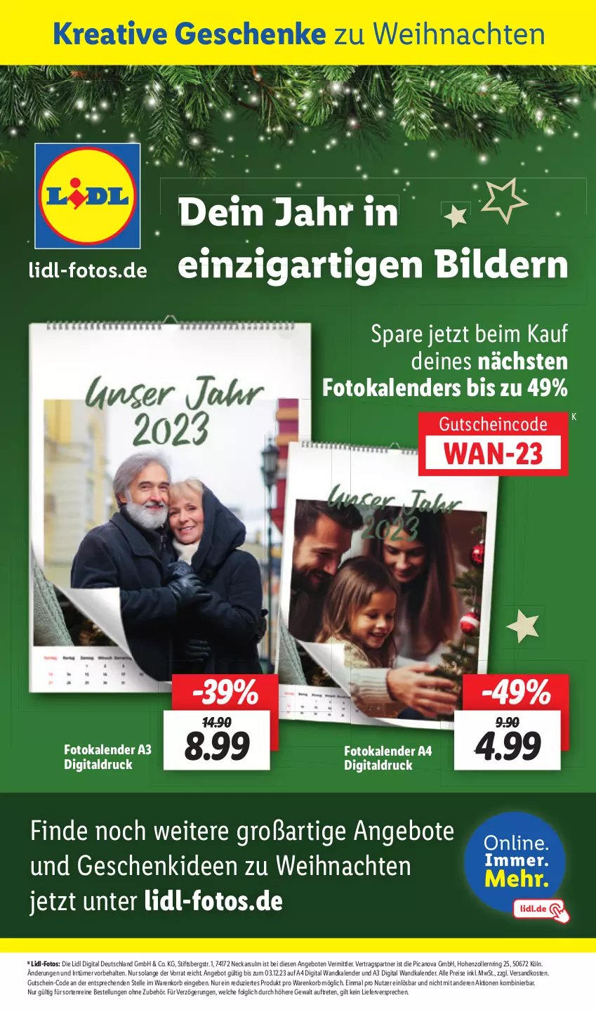 Aktueller Prospekt Lidl - Aktionsprospekt - von 27.11 bis 02.12.2023 - strona 59 - produkty: angebot, angebote, eis, elle, enders, Fotokalender, gutschein, korb, LG, ndk, reis, ring, Ti, Wandkalender, weihnachten