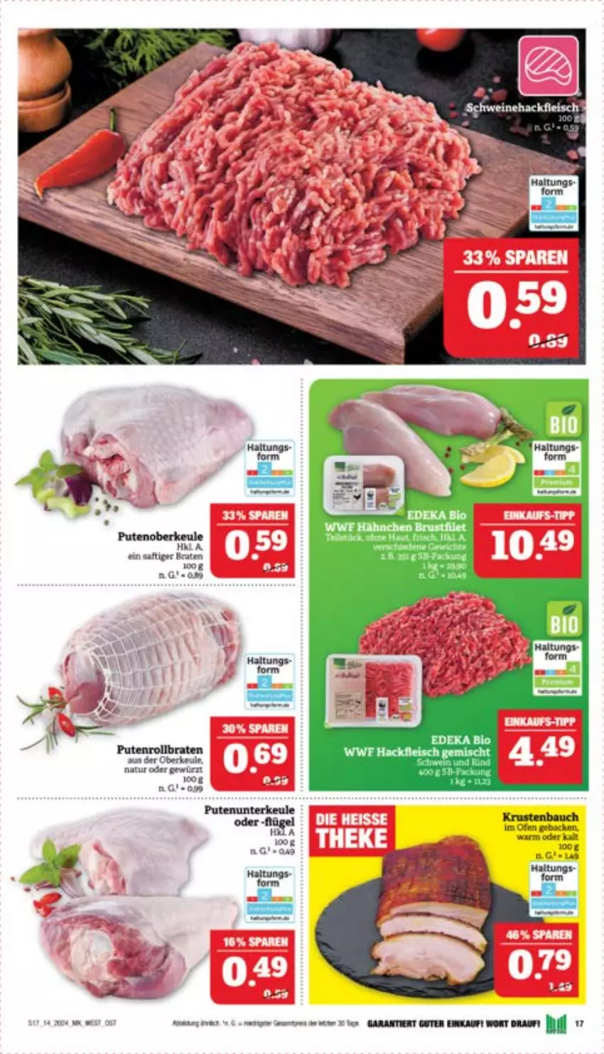 Aktueller Prospekt Marktkauf - Prospekt - von 31.03 bis 06.04.2024 - strona 19 - produkty: bett, braten, geback, pute, Putenoberkeule, saft, Ti