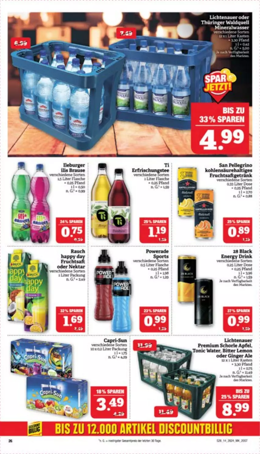 Aktueller Prospekt Marktkauf - Prospekt - von 31.03 bis 06.04.2024 - strona 28 - produkty: auer, bitter lemon, Cap, capri-sun, drink, energy drink, flasche, Garten, gin, ginger, ginger ale, lichtenauer, Nektar, Rauch, schorle, Sport, Ti, tonic, tonic water