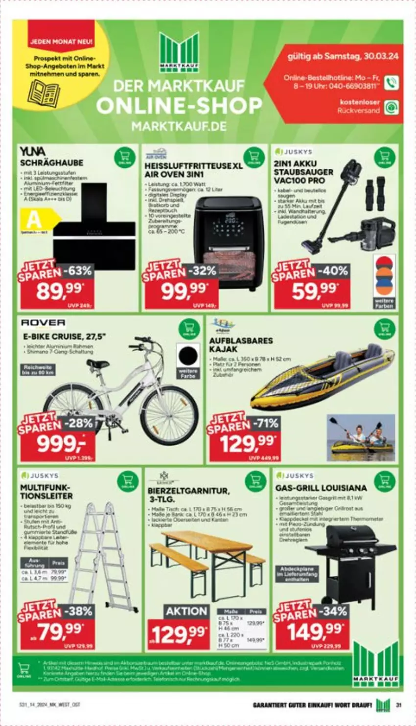 Aktueller Prospekt Marktkauf - Prospekt - von 31.03 bis 06.04.2024 - strona 33 - produkty: akku, E-Bike, eis, grill, staubsauger, Ti, uhr