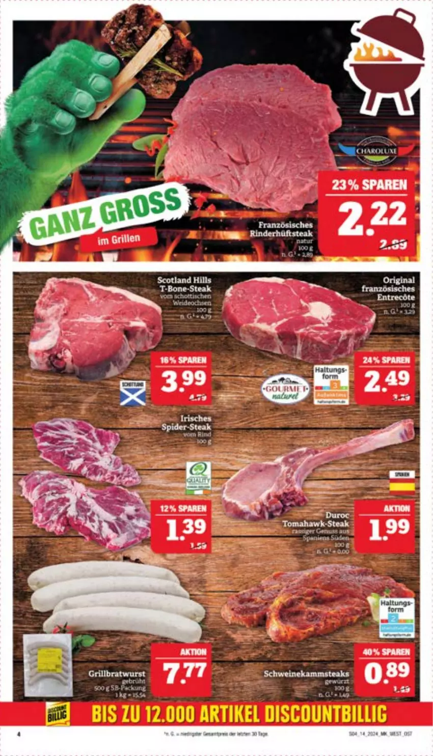 Aktueller Prospekt Marktkauf - Prospekt - von 31.03 bis 06.04.2024 - strona 6 - produkty: bratwurst, grill, grillbratwurst, schwein, schweine, steak, steaks, wein, weine, wurst