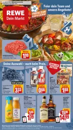 Gazetka promocyjna Rewe - Prospekte - Gazetka - ważna od 29.06 do 29.06.2024 - strona 1 - produkty: aktionspreis, angebot, angebote, beere, beeren, bio, coupon, eier, eis, fleisch, frucht, fruchtfleisch, hackfleisch, hackfleisch gemischt, heidelbeere, heidelbeeren, Innocent, jack daniel, Jack Daniel’s, mango, maracuja, milch, mozzarella, Müller, müllermilch, orange, pizza, reis, rel, rind, rum, saft, Schal, Schale, schwein, smoothie, telefon, tennessee whiskey, Ti, uhr, wagner, wein, whiskey