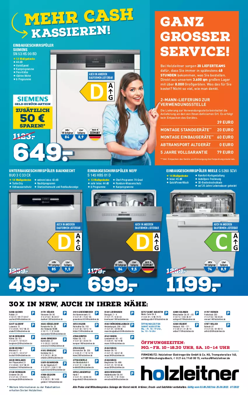 Aktueller Prospekt Holzleitner - von 03.09 bis 25.09.2022 - strona 6 - produkty: auer, auto, Bau, bauknecht, beko, besteck, decke, eimer, eis, Elektro, elektrogeräte, elle, Germ, geschirr, geschirrspüler, Holz, korb, LG, miele, Pfau, reis, Ria, rwe, siemens, spee, Sport, Ti, uhr, wasser, Weste