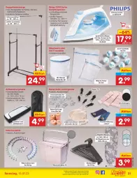 Gazetka promocyjna Netto Marken-Discount - Filial-Angebote - Gazetka - ważna od 15.07 do 15.07.2023 - strona 31 - produkty: angebot, aufbewahrungsbox, Behälter, bett, bügel, Bügeleisen, bügeltisch, dampfbügeleisen, eis, Holz, jeans, Klammern, kleid, kleider, kleiderbügel, kommode, lamm, leine, LG, Mode, Philips, Ria, ring, rwe, schuhe, Ti, tisch, waschmittel, wasser, zipper, ZTE