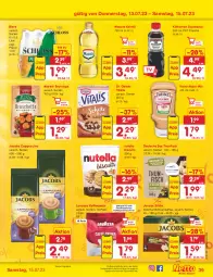 Gazetka promocyjna Netto Marken-Discount - Filial-Angebote - Gazetka - ważna od 15.07 do 15.07.2023 - strona 39 - produkty: angebot, bestpreis, bier, Biere, bohne, bohnen, bohnenkaffee, brot, Cap, cappuccino, chips, cin, Dr. Oetker, eis, fisch, flasche, heinz, jacobs, kaffee, kaffeepads, keimöl, kikkoman, lavazza, löslicher bohnenkaffee, mazola, nutella, reis, sauce, soja, sojasauce, thunfisch, Ti, vita, vitalis, Yo, ZTE