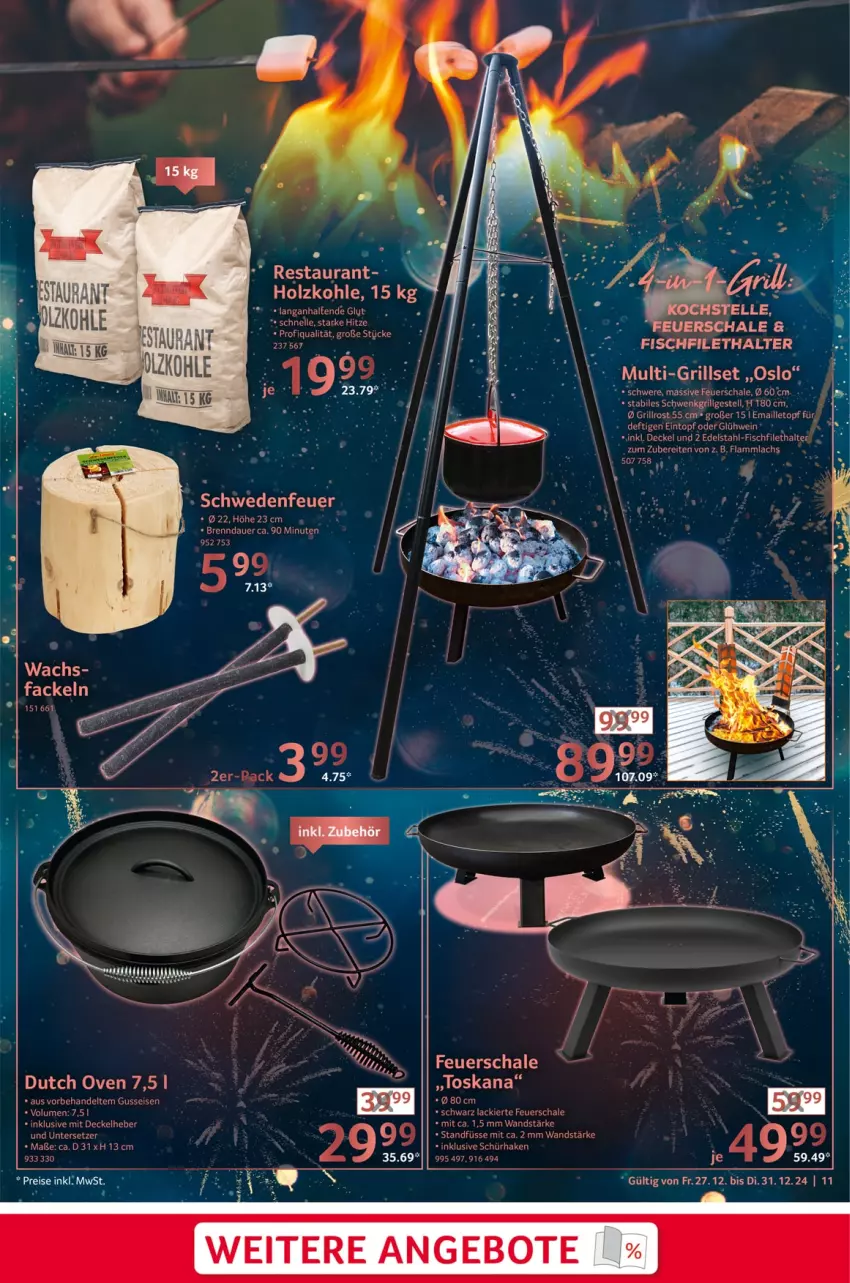 Aktueller Prospekt Selgros - Silvester - von 27.12 bis 31.12.2024 - strona 11 - produkty: angebot, angebote, auer, decke, Deckel, eis, feuerschale, filet, fisch, Glühwein, grill, Holz, holzkohle, lachs, lack, lamm, LG, Schal, Schale, Ti, topf, Untersetzer, wein