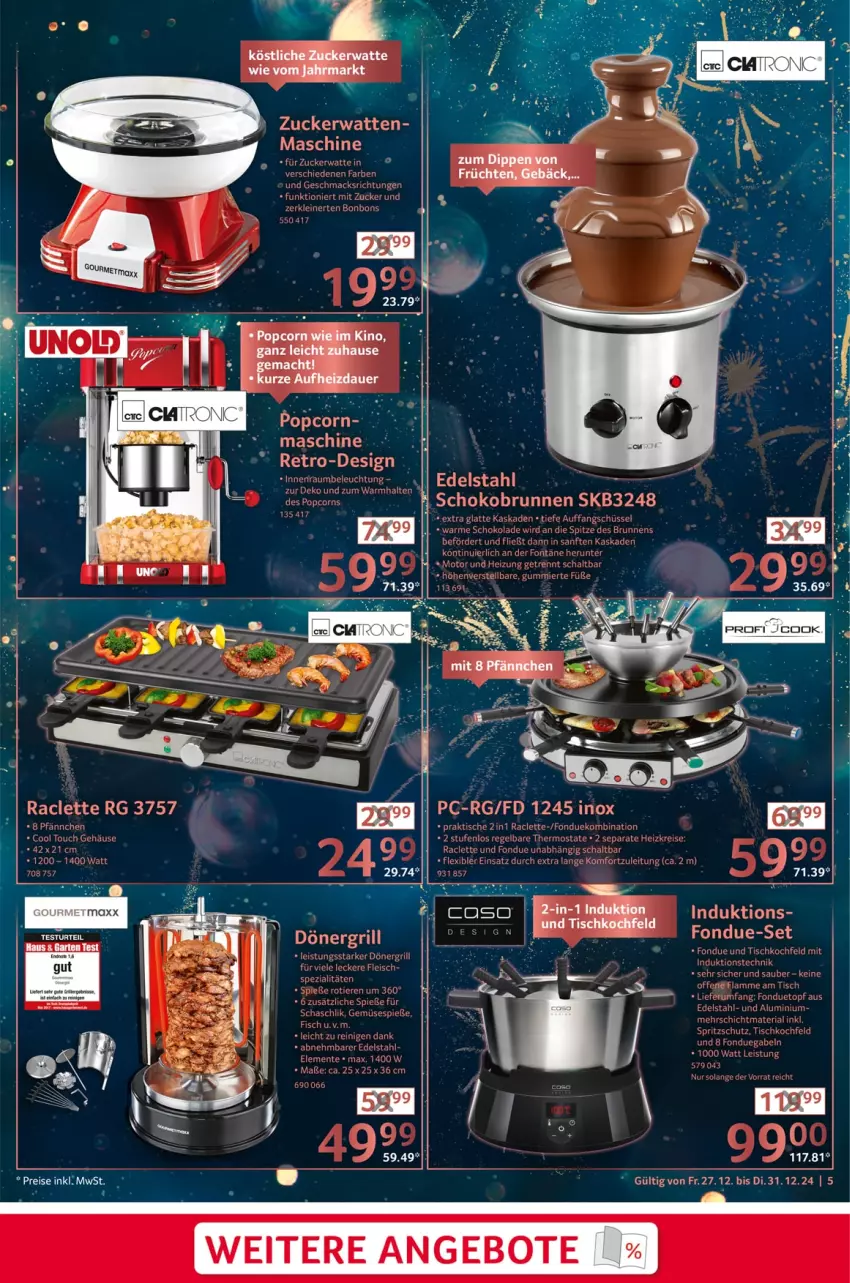 Aktueller Prospekt Selgros - Silvester - von 27.12 bis 31.12.2024 - strona 5 - produkty: angebot, angebote, auer, beleuchtung, brunnen, Fondue, Garten, LG, mac, popcorn, schoko, Ti, zucker