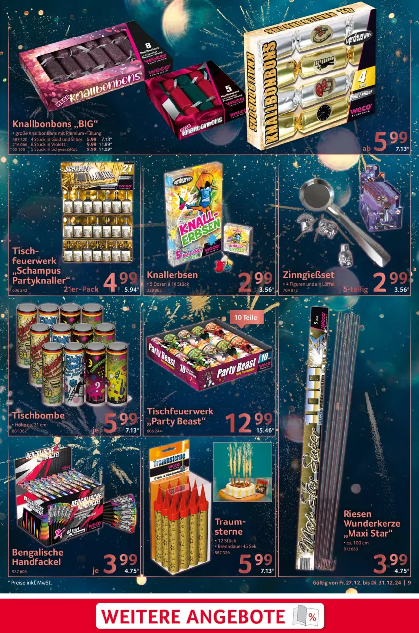 Aktueller Prospekt Selgros - Silvester - von 27.12 bis 31.12.2024 - strona 9 - produkty: auer, bonbons, eis, kerze, rwe, Ti, tisch, Tischfeuerwerk