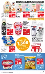 Gazetka promocyjna Kaufland - Gazetka - ważna od 25.01 do 25.01.2023 - strona 21 - produkty: angebot, angebote, arla, auer, aufstrich, Ayran, Becher, brot, brotaufstrich, brustfilet, drink, eier, eis, exquisa, filet, fisch, fitline, fleisch, fleischsalat, frischkäse, frischkäsezubereitung, Geflügel, getränk, gnocchi, henglein, homann, joghur, joghurt, kartoffel, Käse, Kefir, lachs, mac, mayonnaise, milch, Müller, nadler, purland, pute, putenschnitzel, salat, salz, schnitten, schnitzel, schoko, Skyr, thunfisch, Ti, vanille, wasser, Yo