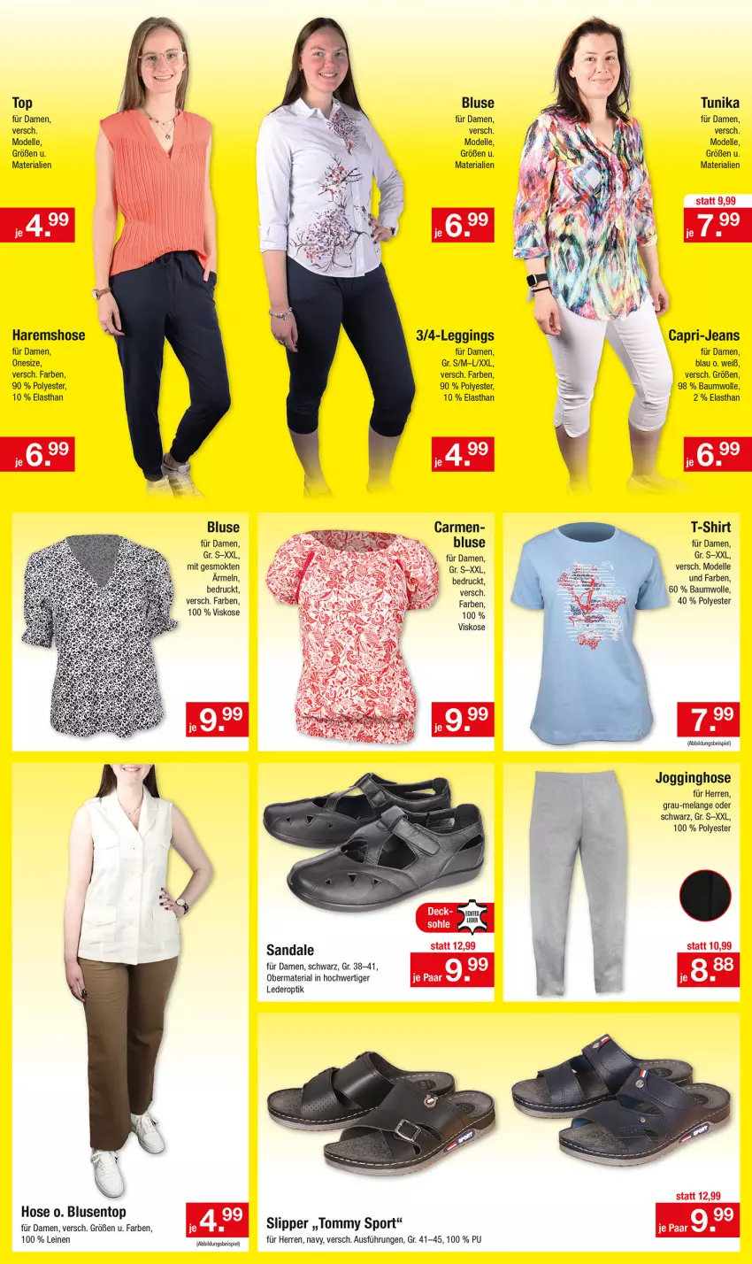 Aktueller Prospekt Zimmermann - Prospekte - von 09.05.2021 bis 14.05.2022 - strona 7 - produkty: Bau, baumwolle, bluse, Blusentop, Cap, dell, eis, Elan, elle, gin, hose, jeans, Jogginghose, leggings, leine, Mode, Ria, sandale, shirt, slip, Slipper, Sport, T-Shirt, Ti, tunika, wolle