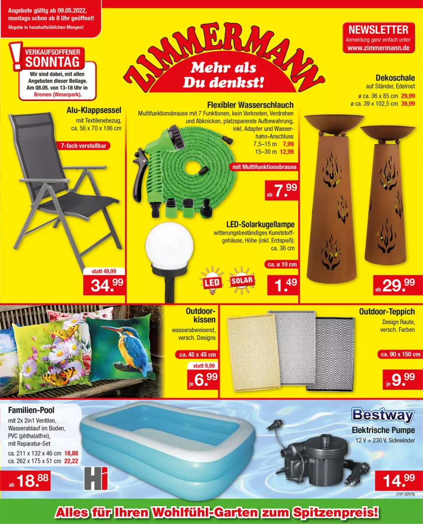 Aktueller Prospekt Zimmermann - Prospekte - von 09.05.2021 bis 14.05.2022 - strona 9 - produkty: angebot, angebote, HP, ilag, pool, tee, Ti, uhr, wasser