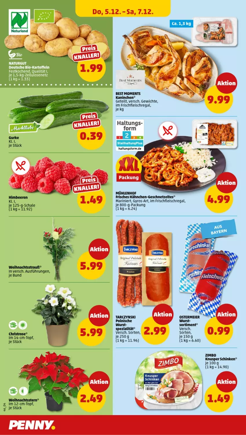 Aktueller Prospekt Penny - Prospekte - von 02.12 bis 07.12.2024 - strona 42 - produkty: beere, beeren, eis, fleisch, geschnetzeltes, gyros, himbeer, himbeere, himbeeren, regal, Schal, Schale, schinken, Spezi, topf, wurst, Zelt, zimbo