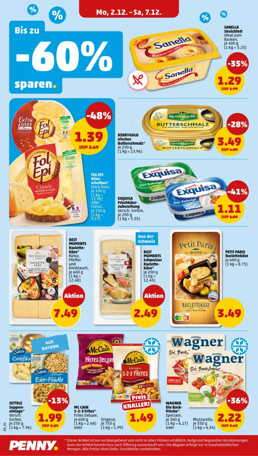 Aktueller Prospekt Penny - Prospekte - von 02.12 bis 07.12.2024 - strona 8 - produkty: butter, Butterschmalz, eis, gin, Käse, kerrygold, LG, malz, mc cain, mozzarella, natur, pfeffer, reis, rel, Schmalz, settele, suppe, suppen, Ti, wagner, ZTE