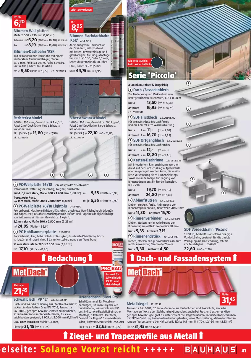 Aktueller Prospekt Bauhaus - Prospekte - von 30.04 bis 04.06.2022 - strona 41 - produkty: auer, Bau, Bona, elle, erde, Fassadenblech, Hohlkammerplatte, Holz, kleid, Kleidung, lack, latte, LG, natur, Ria, ring, rwe, Schal, schrauben, teller, Ti, Tiere, trolli, wasser, Wellplatte