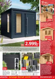 Gazetka promocyjna Bauhaus - Prospekte - Gazetka - ważna od 04.06 do 04.06.2022 - strona 27 - produkty: Bau, decke, Deckel, eis, elle, fenster, Garten, Gartenhaus, Holz, HP, massivholz, mwh, Ria, Schrank, Ti, Zelt
