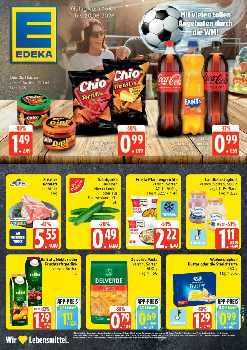 Aktueller Prospekt Edeka - Prospekte - von 15.06 bis 20.06.2026 - strona 1 - produkty: angebot, angebote, frucht, fruchtsaft, fruchtsaftgetränk, getränk, Nektar, saft
