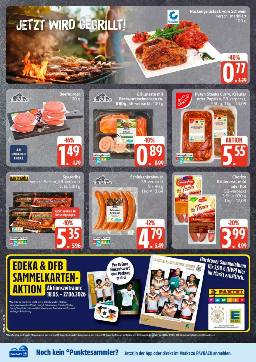 Aktueller Prospekt Edeka - Prospekte - von 15.06 bis 20.06.2026 - strona 4 - produkty: auer, grill, krakauer, payback, schinken, tee, tesa, Ti
