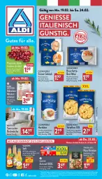 Gazetka promocyjna Aldi Nord - Von Montag - Gazetka - ważna od 24.02 do 24.02.2024 - strona 1 - produkty: actimel, aldi, bett, bettwäsche, beutel, brot, cin, danone, eis, flasche, garnitur, gin, hartkäse, Käse, minutenschnitzel, natur, nuss, reis, Ria, saft, Schal, Schale, schnitzel, seersucker, Spezi, Ti, torte, tortelloni, trauben, valensina, Weizenbrot, ZTE