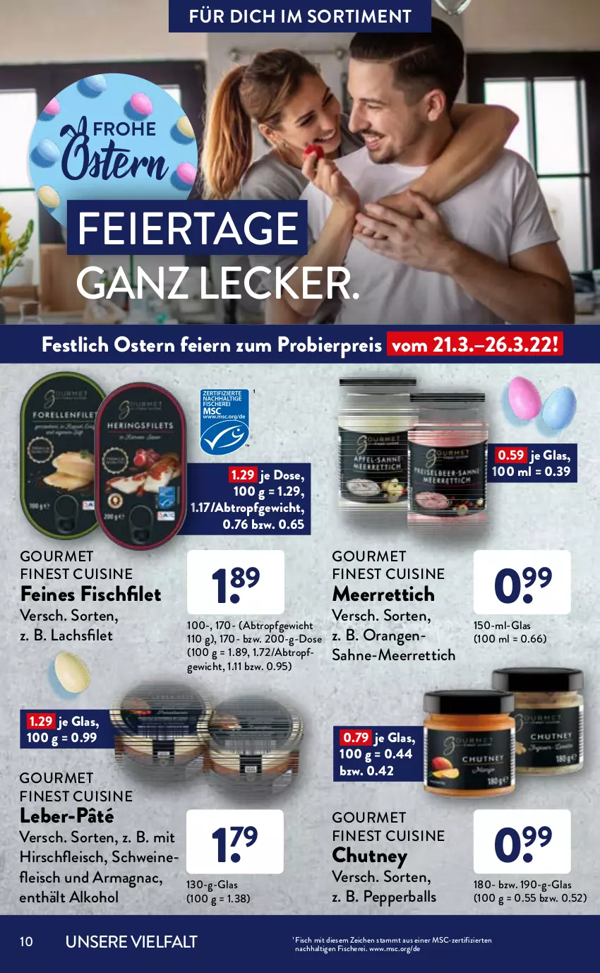 Aktueller Prospekt AldiSud - ALDI Sortiment - von 01.03 bis 31.03.2022 - strona 10 - produkty: aldi, alkohol, aufstrich, ball, bier, eier, eis, filet, fisch, fische, Fischer, fleisch, frucht, fruchtaufstrich, lachs, lachsfilet, mac, marmelade, meerrettich, natur, nuss, orange, orangen, Papaya, reis, Rettich, rezept, rezepte, sahne, salami, Schere, schwein, schweine, schweinefleisch, Spezi, Ti, walnuss, walnusskerne, wein, weine