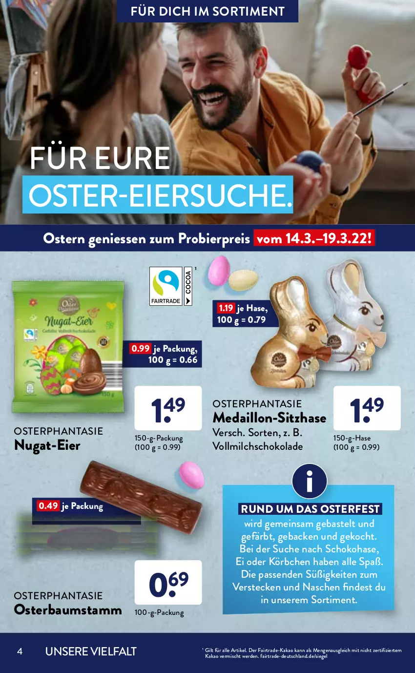 Aktueller Prospekt AldiSud - ALDI Sortiment - von 01.03 bis 31.03.2022 - strona 4 - produkty: Bau, bier, creme, eier, eis, erde, geback, kakao, Körbchen, Löffel, milch, pralinen, reis, schoko, schokolade, Ti, vollmilch