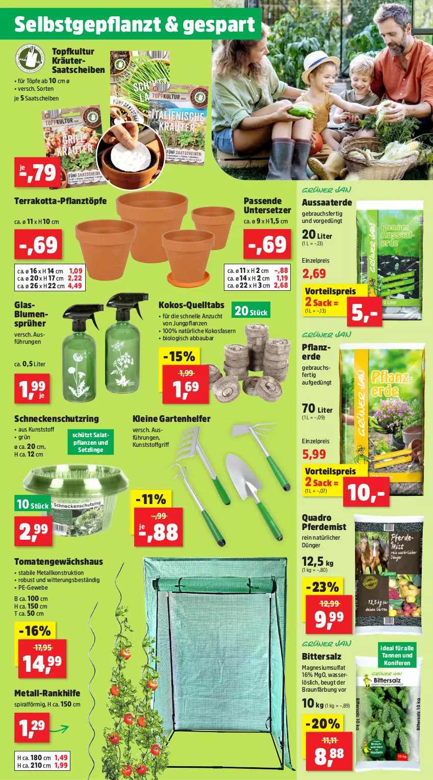 Aktueller Prospekt Thomas Philipps - von 03.02 bis 08.02.2025 - strona 3 - produkty: Abba, Bau, bio, blume, blumen, braun, dünger, eis, elle, erde, Garten, Gewächshaus, kokos, Konifere, kräuter, leine, magnesium, pflanze, pflanzen, pflanzerde, quad, Quadro, Rauch, reis, ring, sac, salat, salz, Ti, tomate, tomaten, topf, Untersetzer, vorteilspreis, wasser