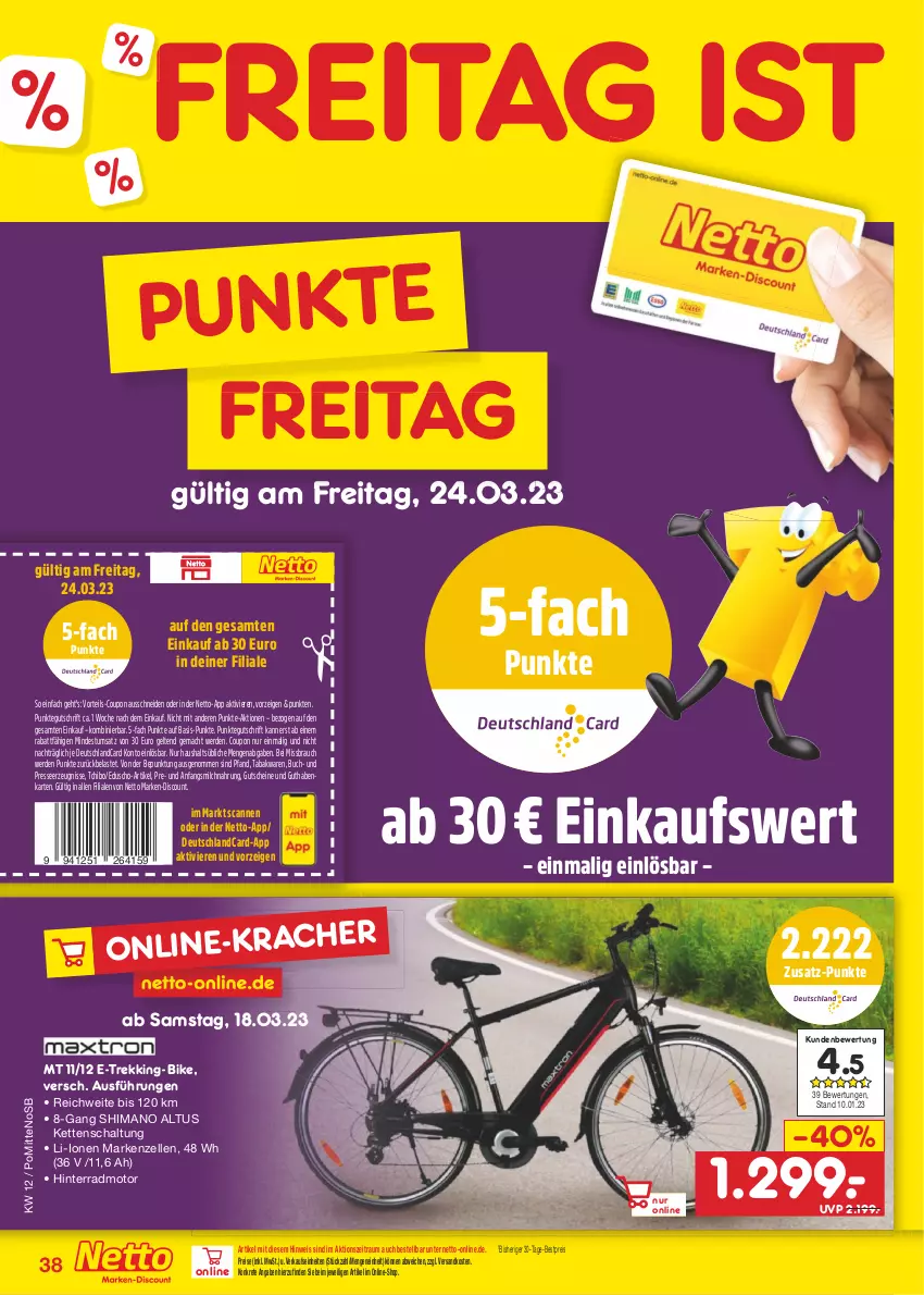 Aktueller Prospekt Netto Marken-Discount - Filial-Angebote - von 20.03 bis 25.03.2023 - strona 38 - produkty: bestpreis, buch, coupon, deutschlandcard, discount, eduscho, eis, elle, erde, guthabenkarte, gutschein, gutscheine, Kette, mac, marken-discount, milch, ndk, Rauch, reis, Schal, shimano, Tchibo, Ti